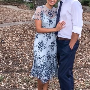 VICI blue lace midi dress